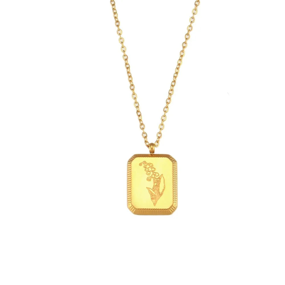 Dainty Birth Month Flower Necklace