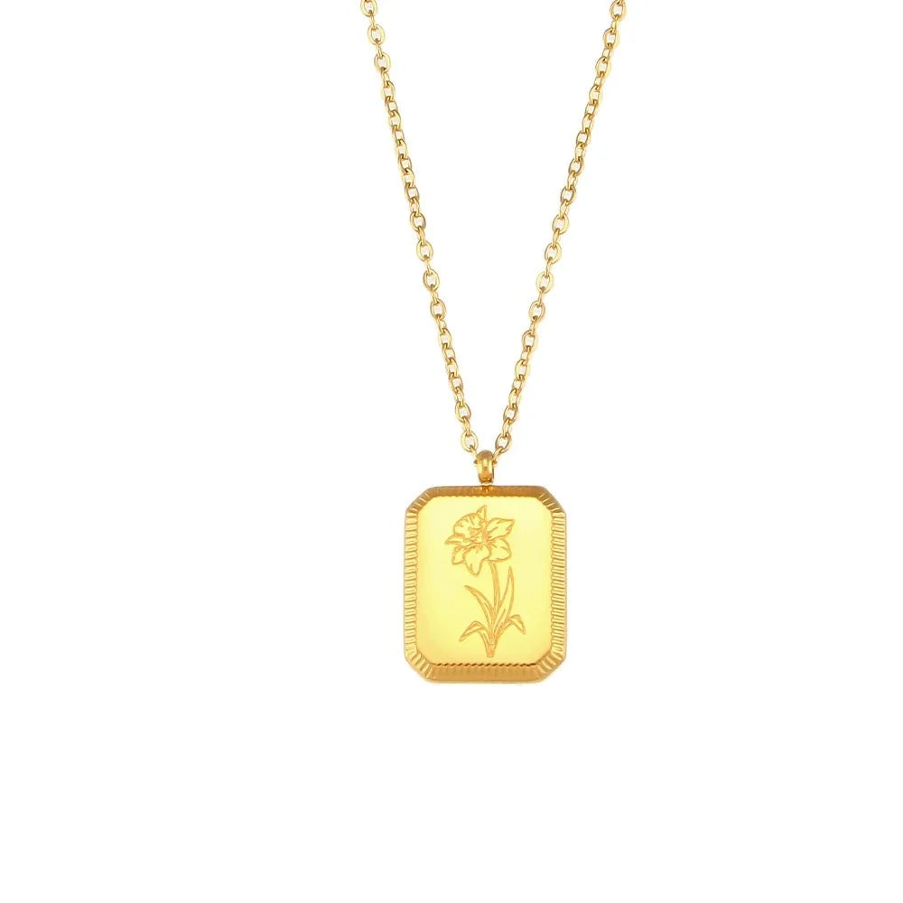 Dainty Birth Month Flower Necklace