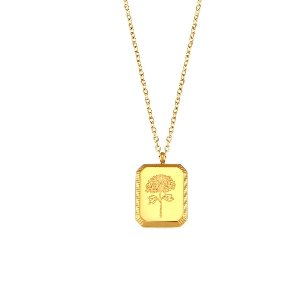 Dainty Birth Month Flower Necklace