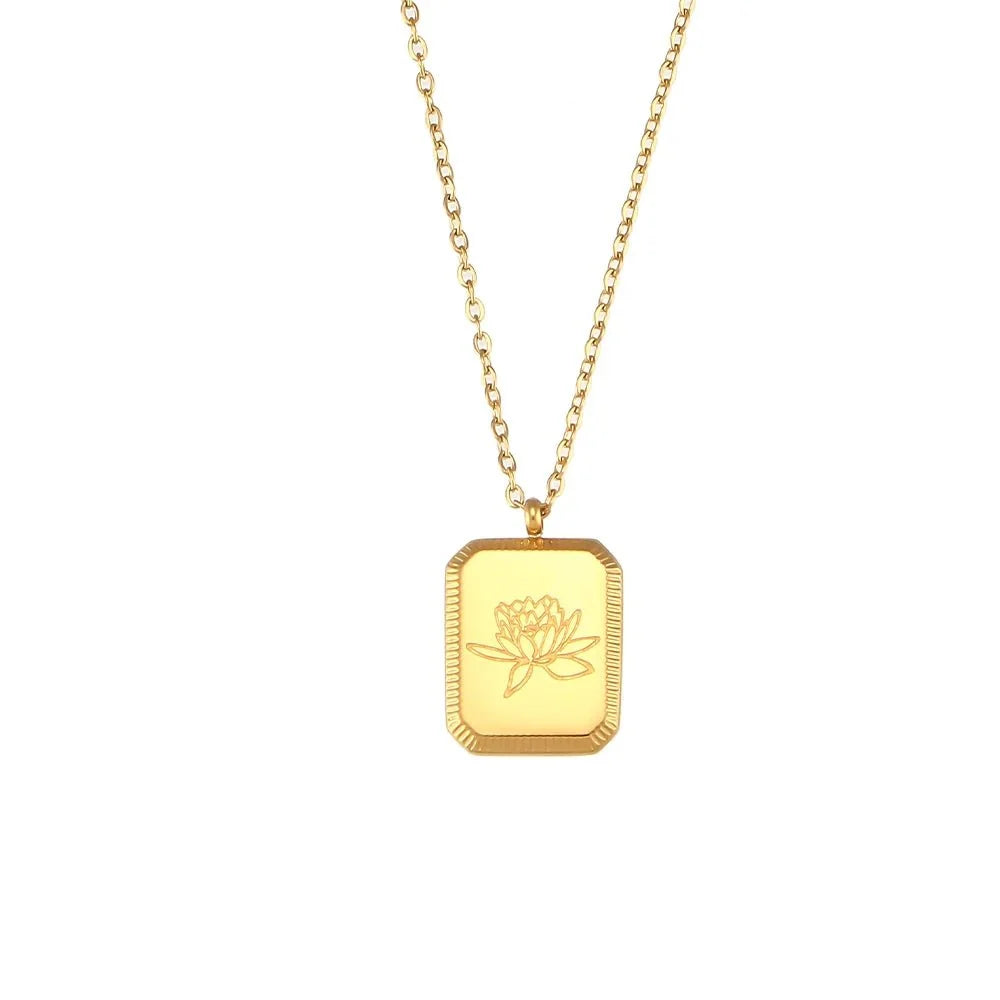 Dainty Birth Month Flower Necklace