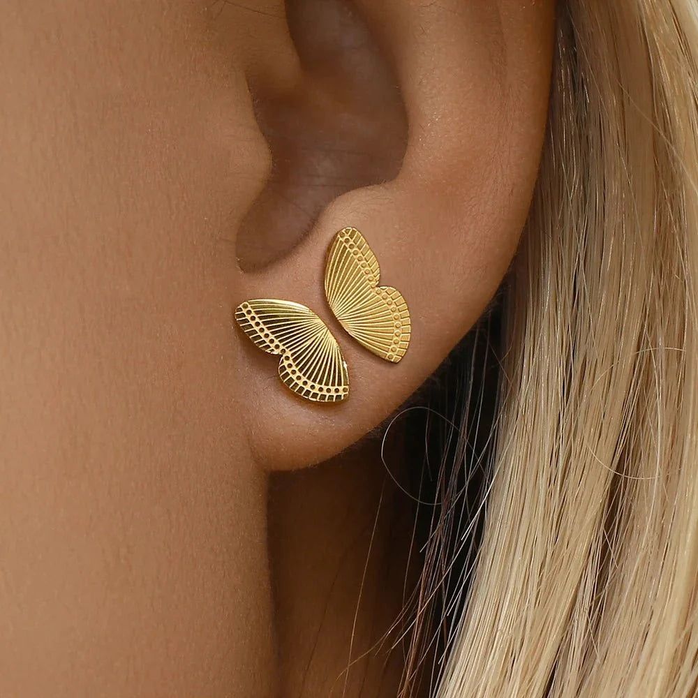 Dainty Butterfly Wings Stud Earrings