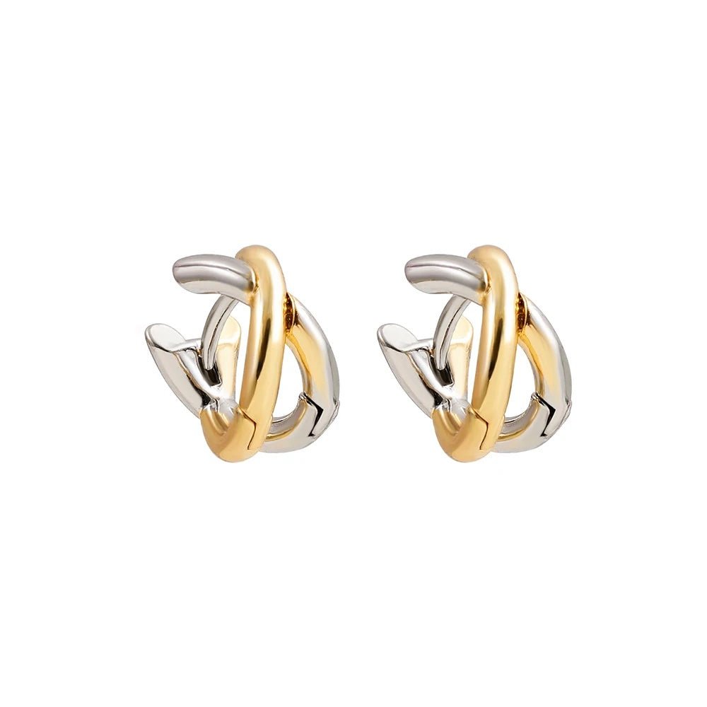 Dainty Criss Cross Contrast Earrings