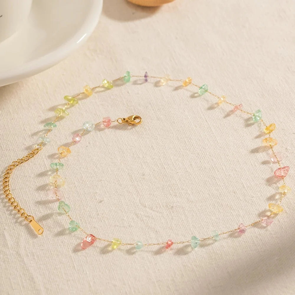 Dainty Crystal Bracelet and Necklace Set