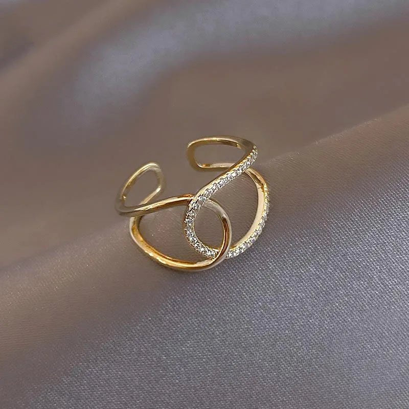 Dainty Diamond Dual Wrap Adjustable Ring