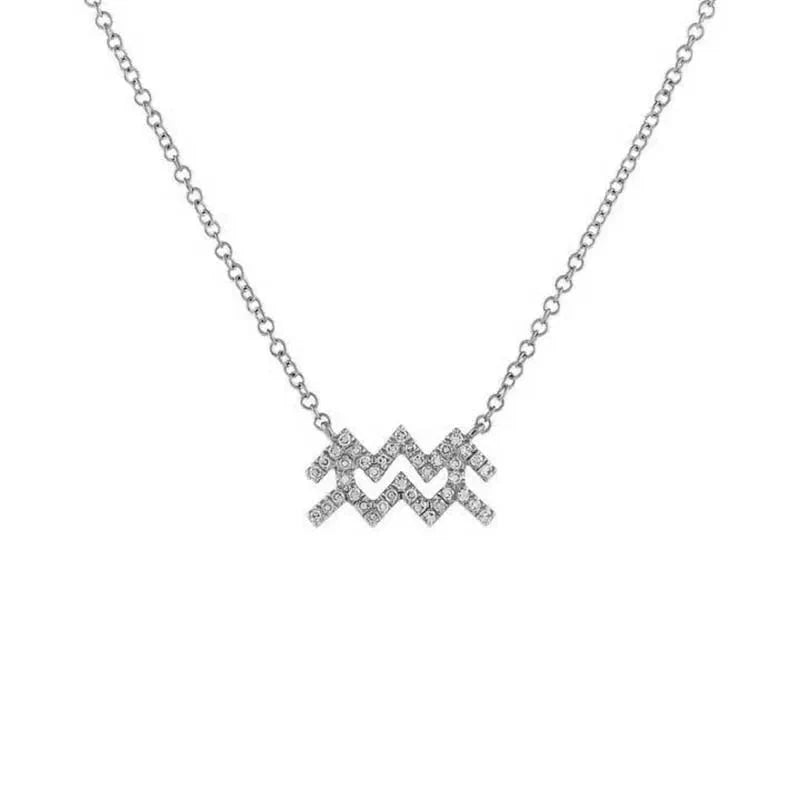 Dainty Diamond Zodiac Sign Necklace