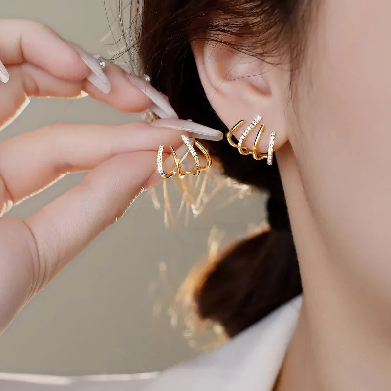 Dainty Shimmering Claw Huggie Earrings