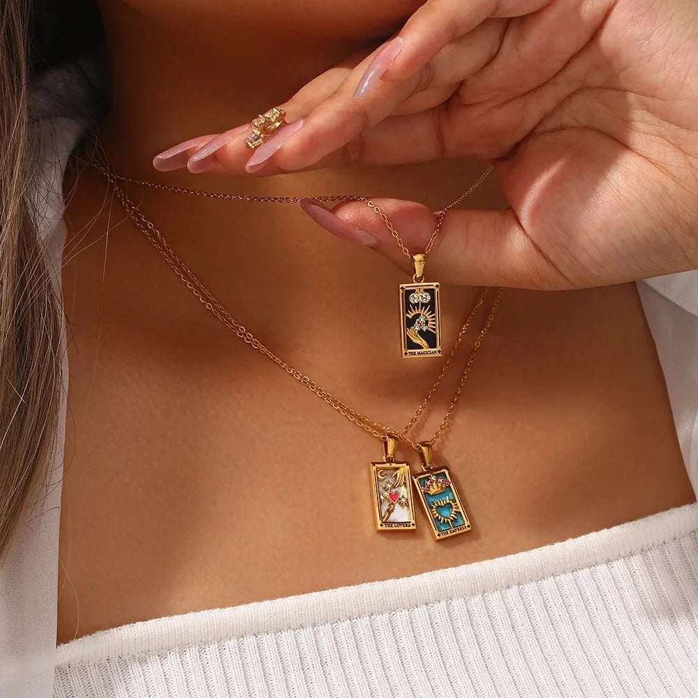 Dainty Tarot Charm Necklaces