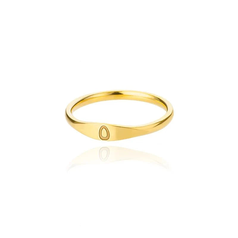 Dainty Thin Letter Initial Ring