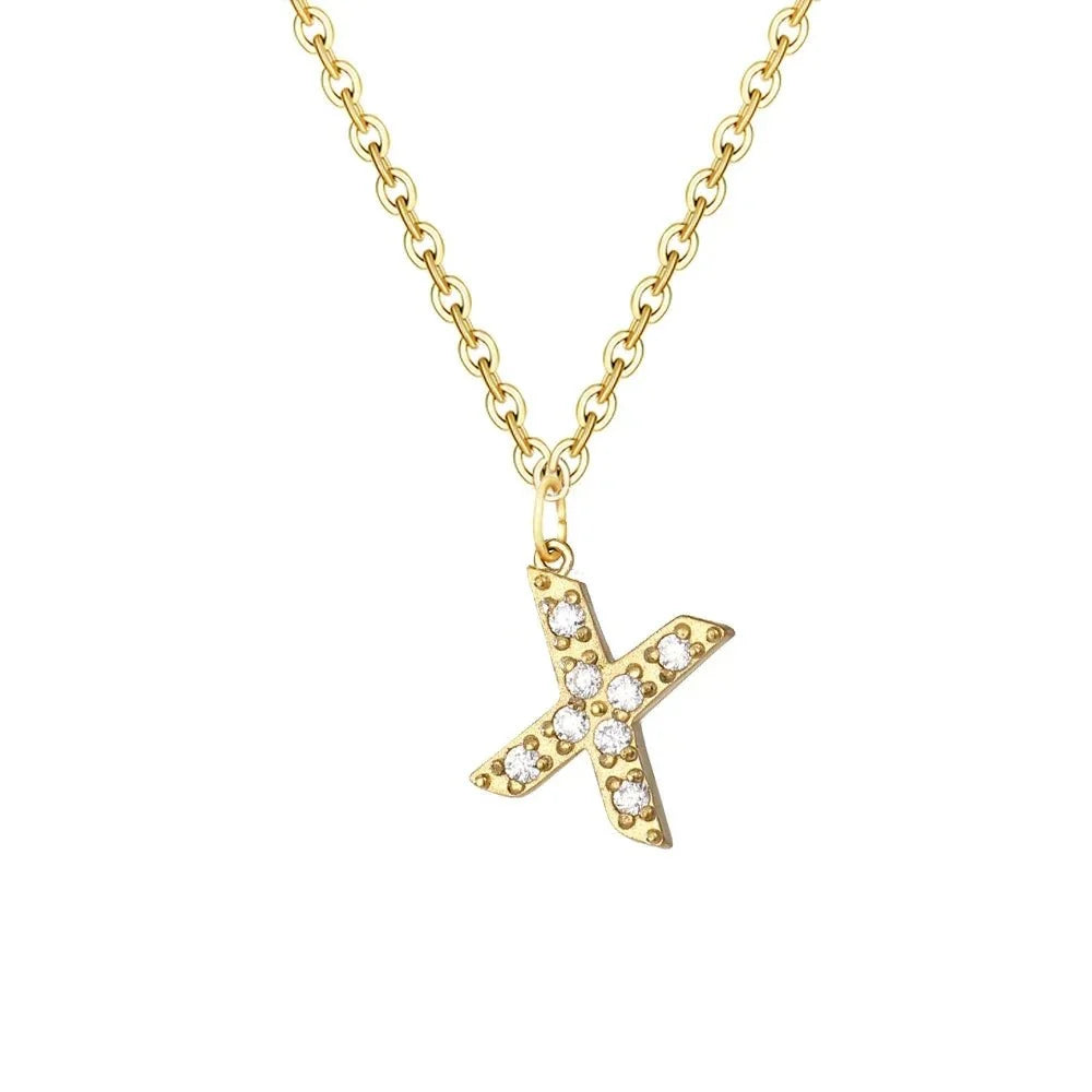 Dainty Zircon Letter Initial, Number, Symbol Chain Necklace