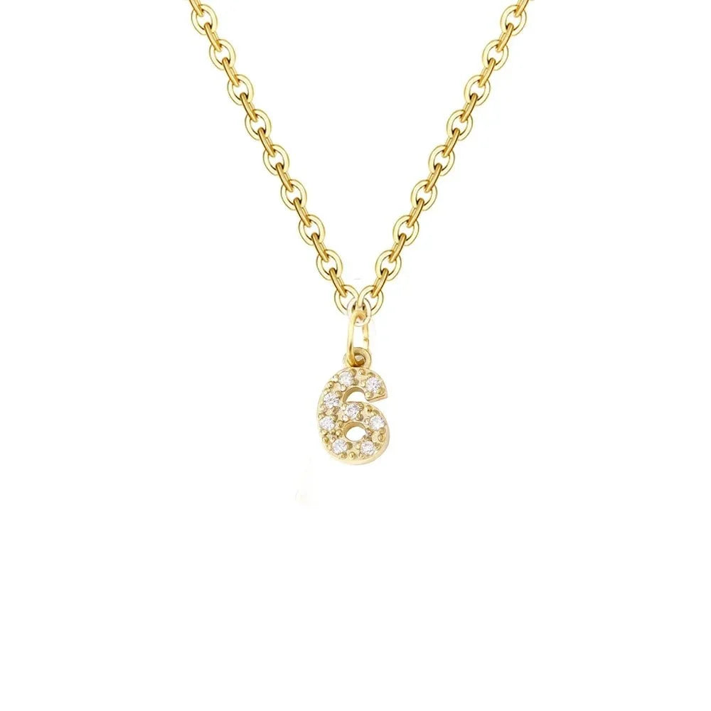 Dainty Zircon Letter Initial, Number, Symbol Chain Necklace
