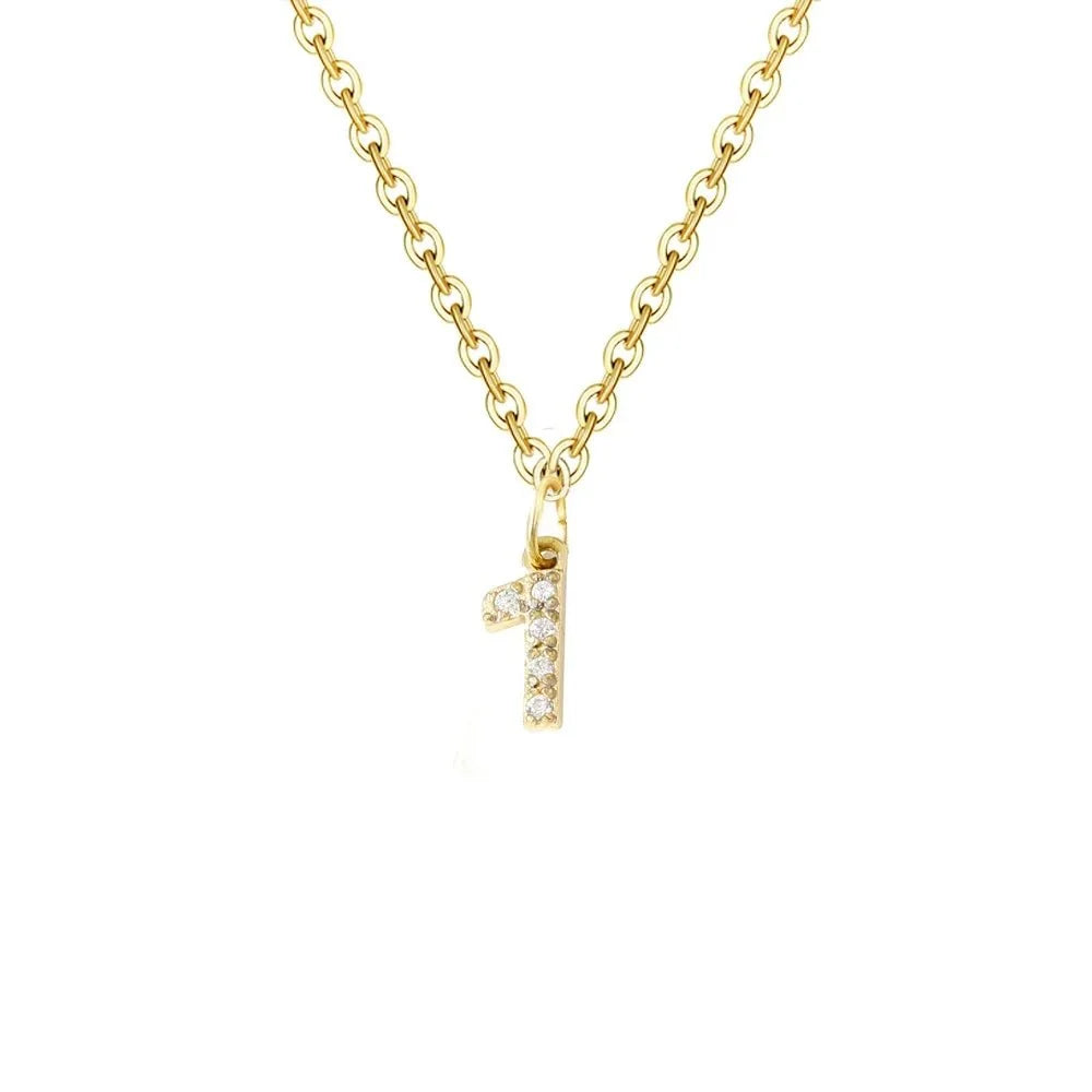 Dainty Zircon Letter Initial, Number, Symbol Chain Necklace