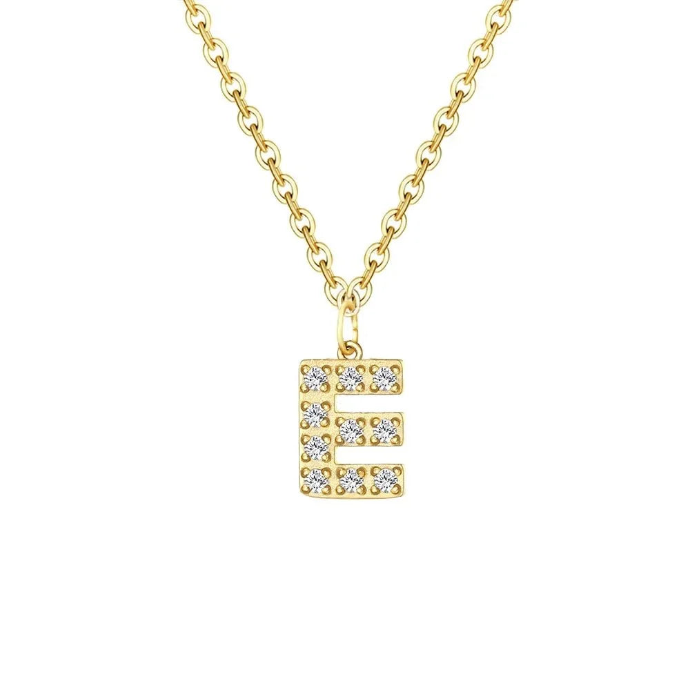 Dainty Zircon Letter Initial, Number, Symbol Chain Necklace