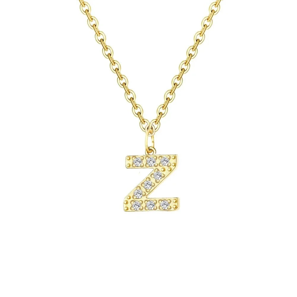 Dainty Zircon Letter Initial, Number, Symbol Chain Necklace