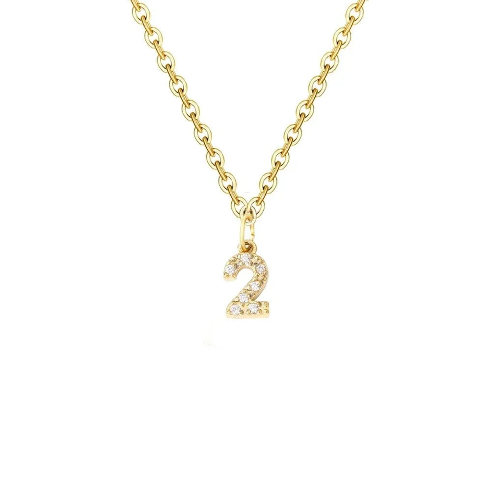 Dainty Zircon Letter Initial, Number, Symbol Chain Necklace