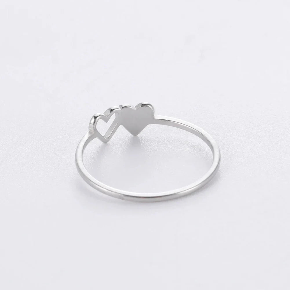 Dual Heart Letter Initial Ring