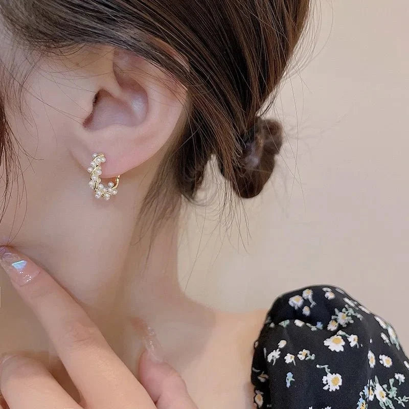 Elegant Beaded Hoop Earrings