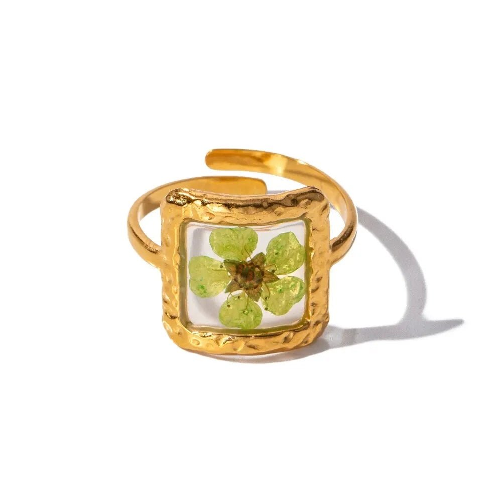Elegant Floral Adjustable Rings