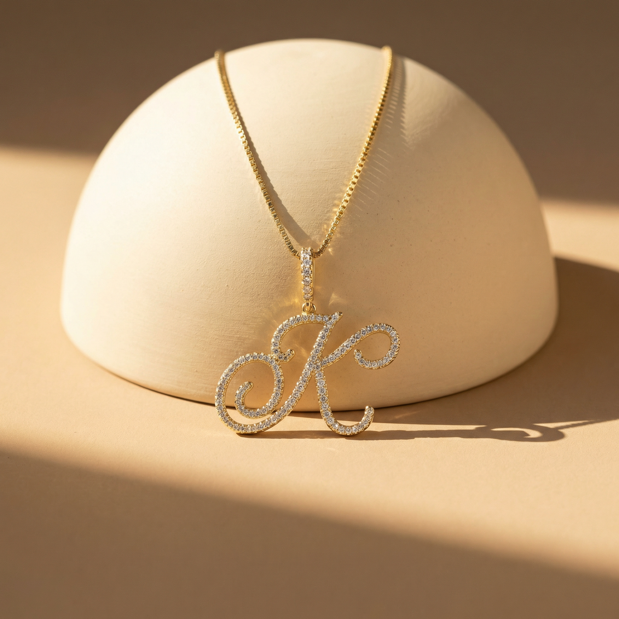 Luxe Cursive Diamond Accented Initial Necklace