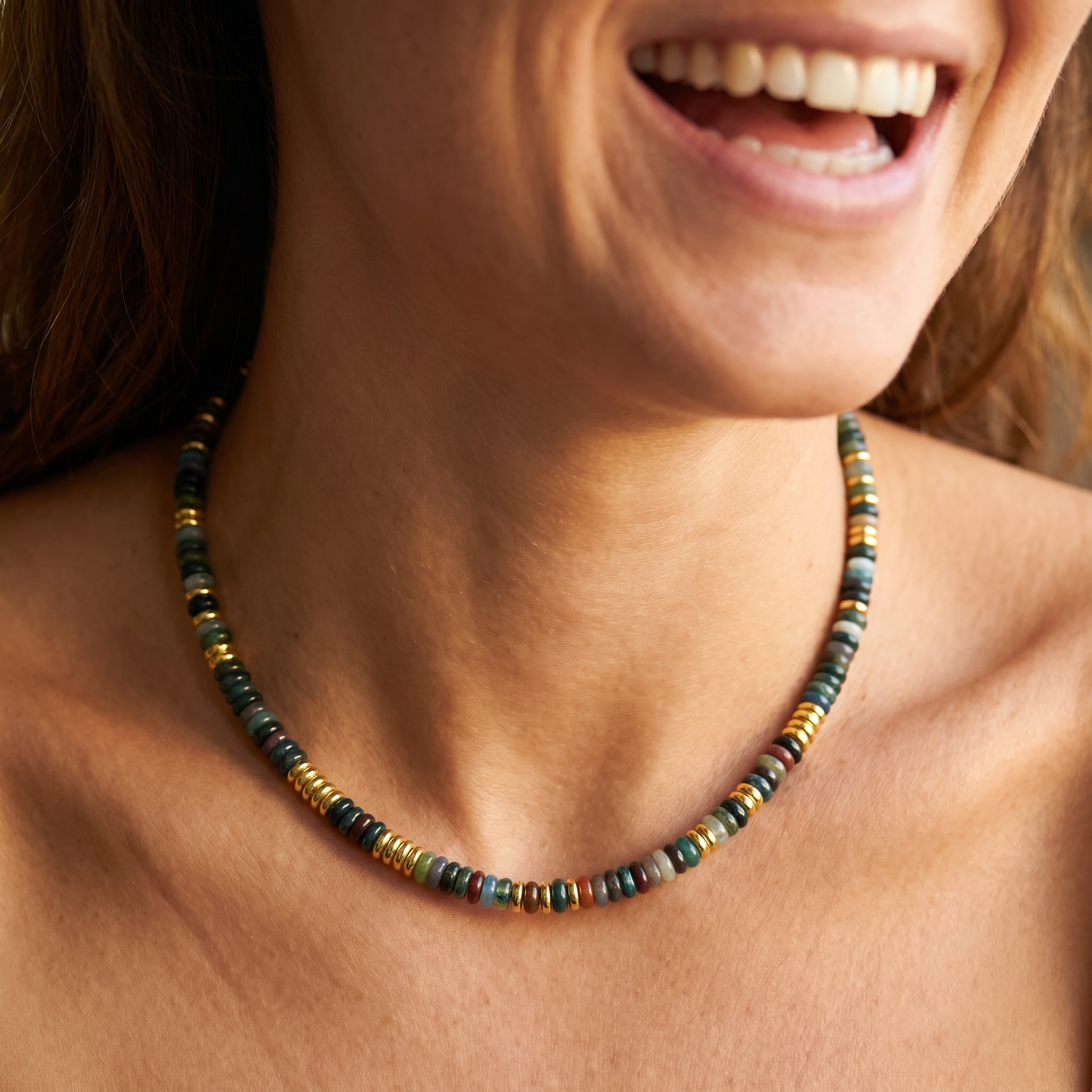 Gold Accented Boho Beaded Necklaces