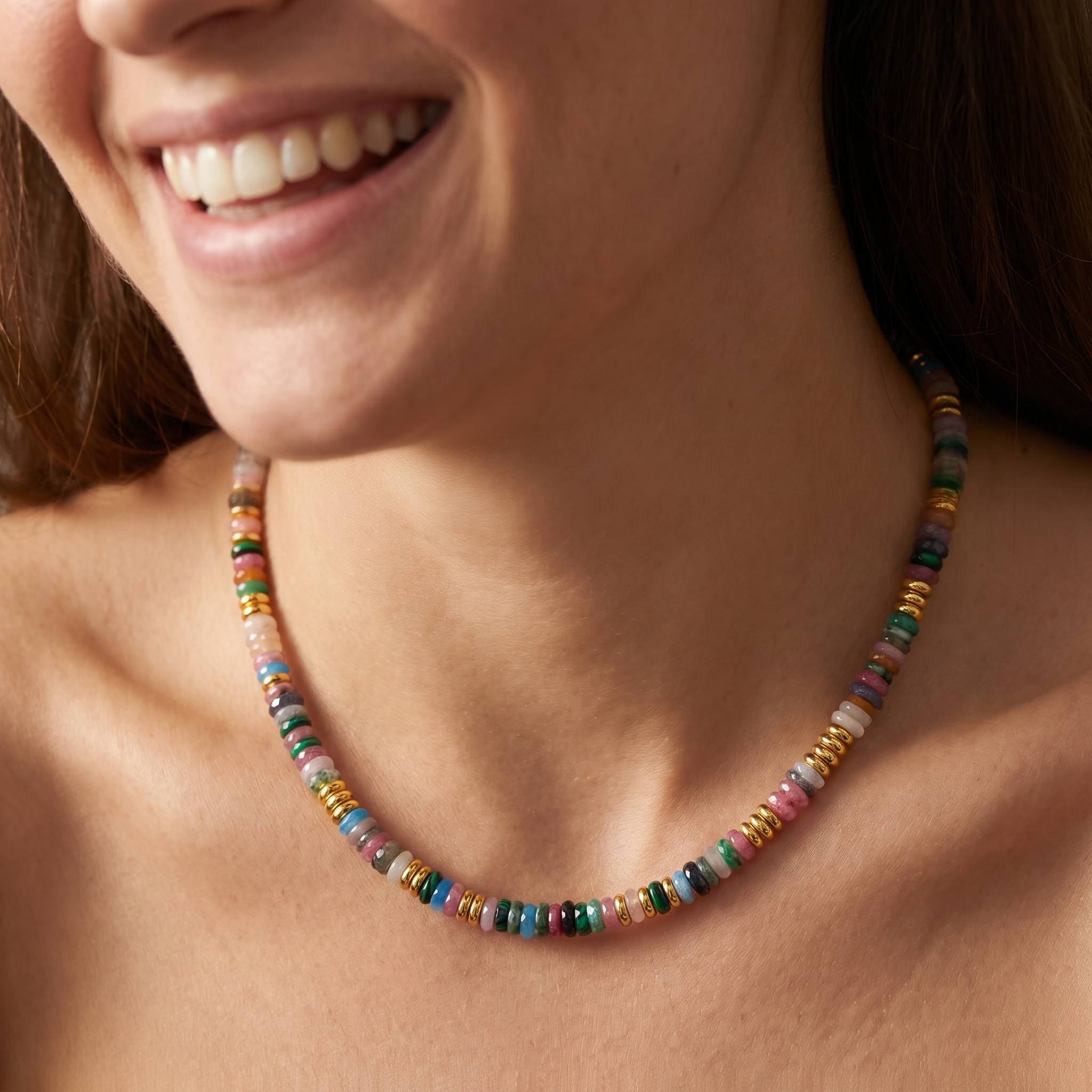 Gold Accented Boho Beaded Necklaces