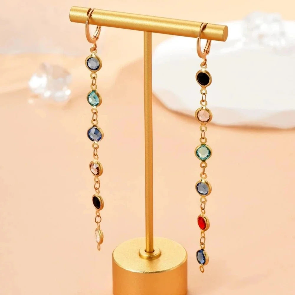 Gem Drop Hoop Earrings