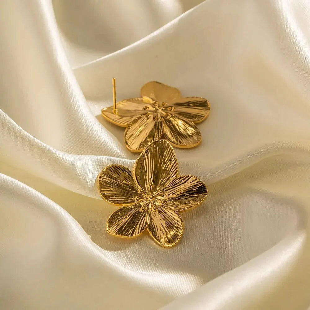 Hibiscus Floral Stud Earrings