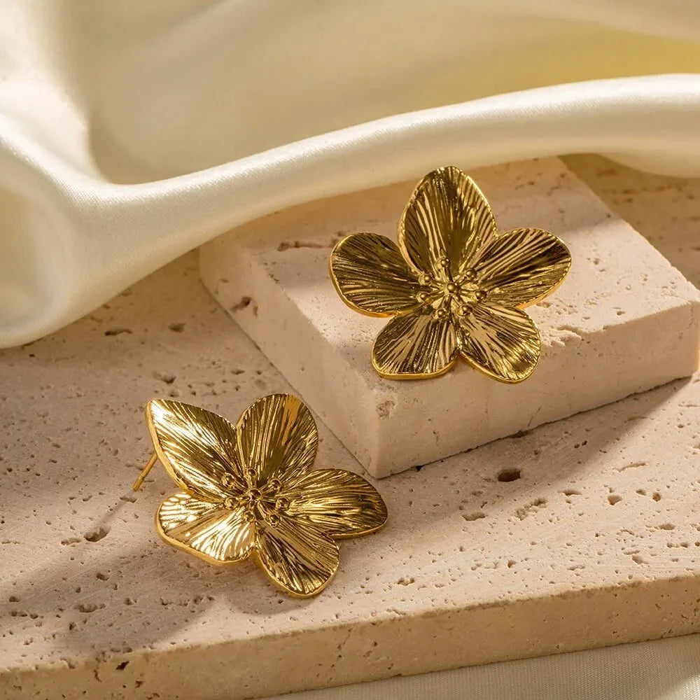 Hibiscus Floral Stud Earrings
