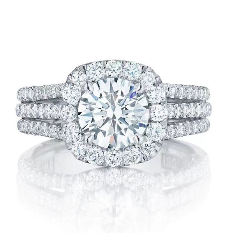 Bold Three Row Pavé Ring