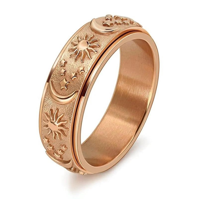 Spinning Anxiety Relief Astrology Sun & Moon Ring
