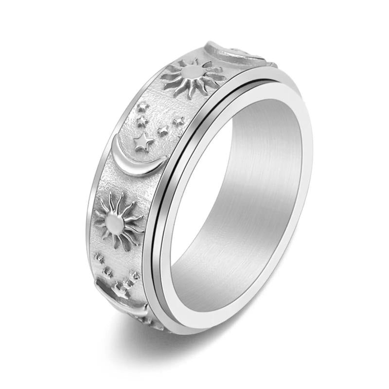 Spinning Anxiety Relief Astrology Sun & Moon Ring