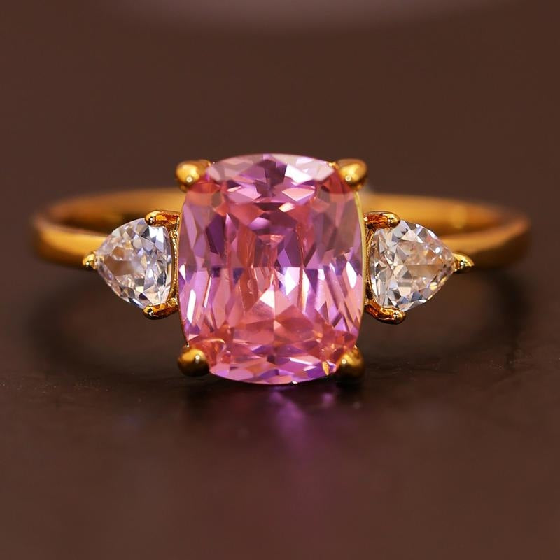 18k Colorful Center Stone Diamond Accented Ring
