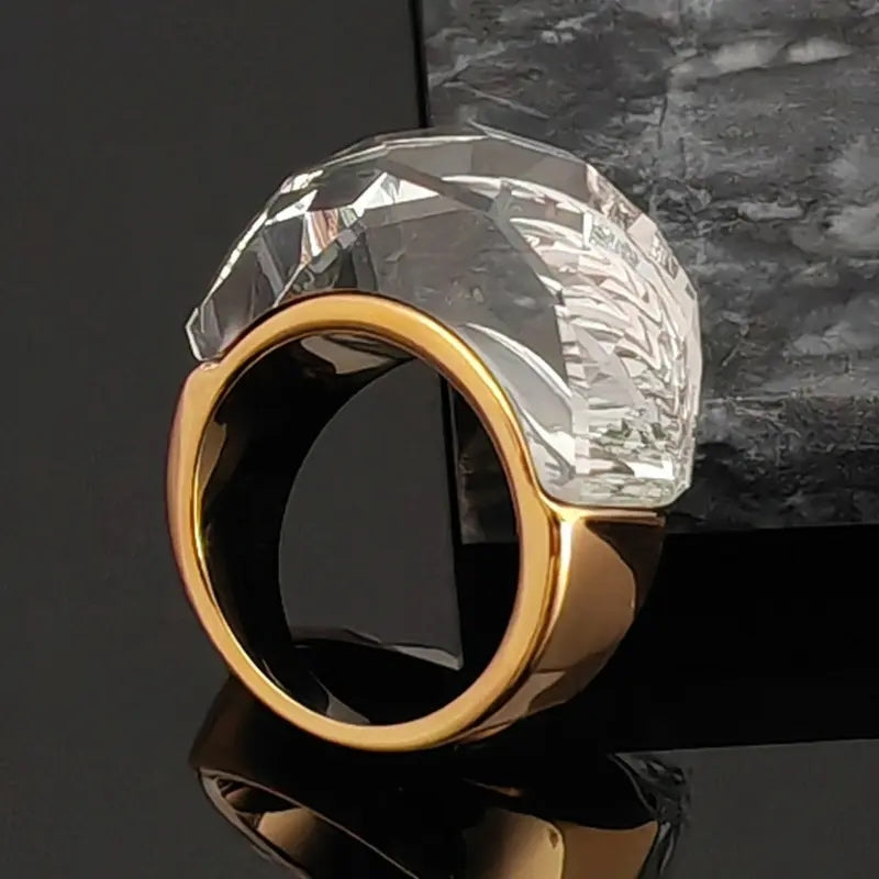 Boho Chunky Crystal Ring