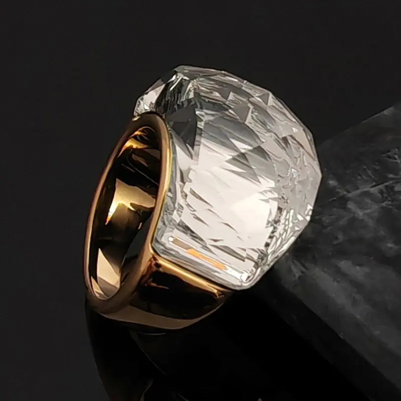 Boho Chunky Crystal Ring