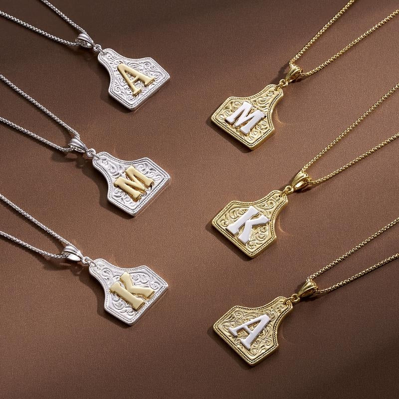 14k Elegant Cowgirl Initial Necklace