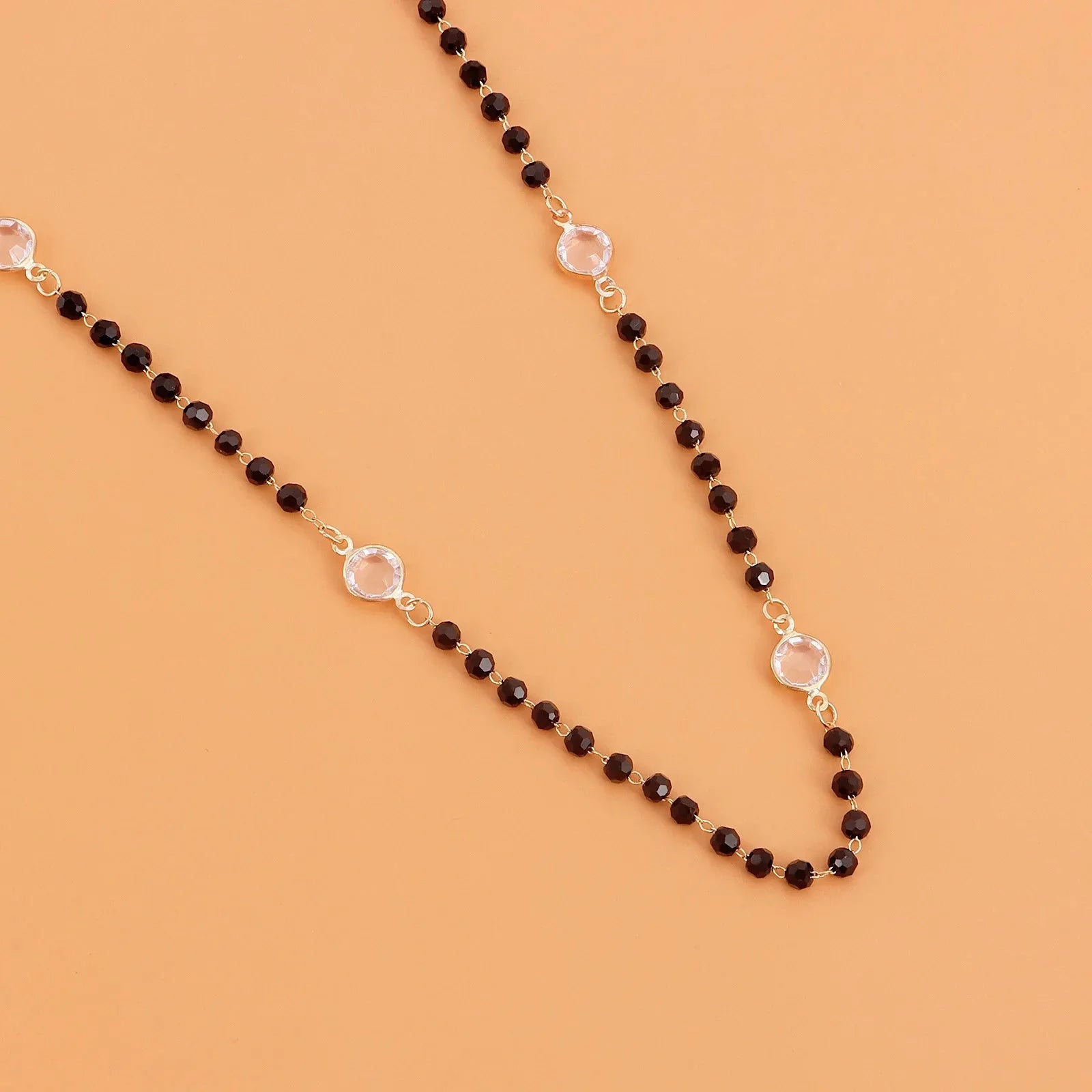 Layered Black Crystal Necklace