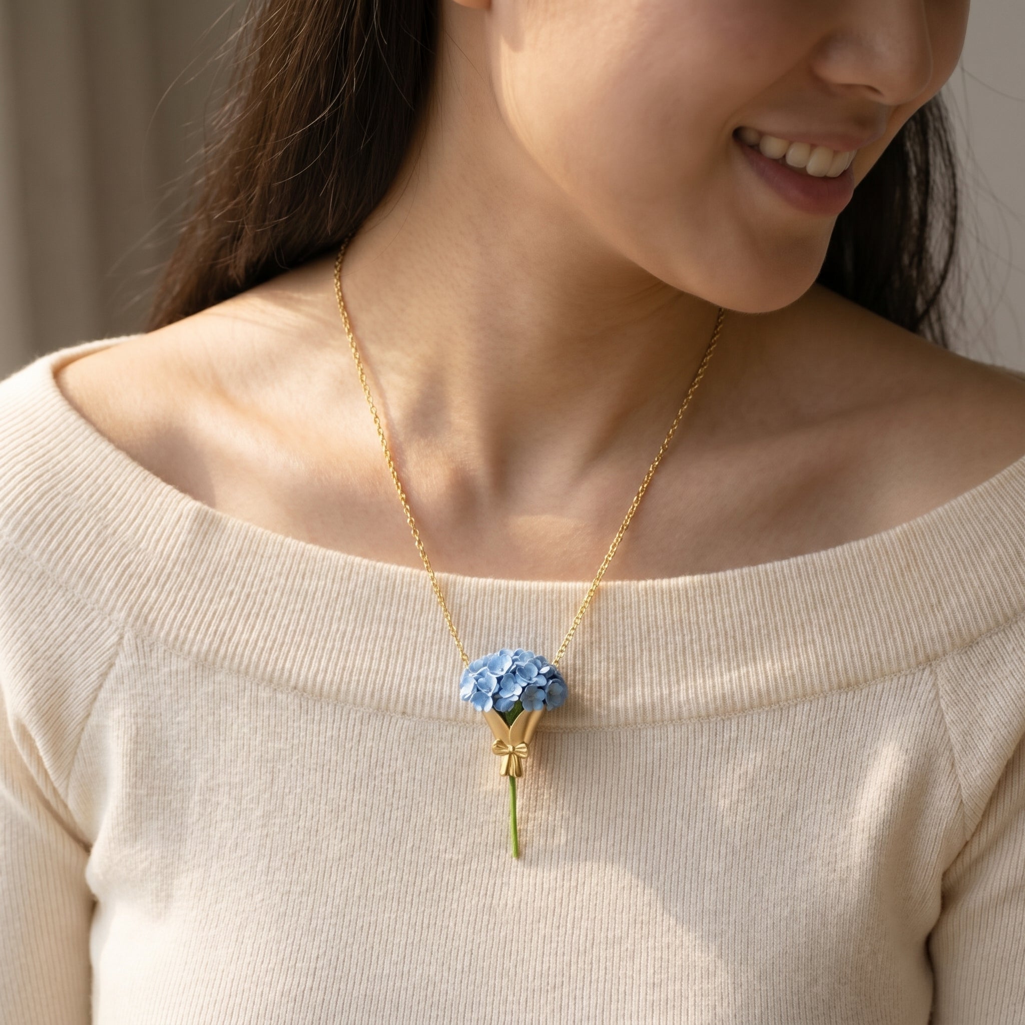 Feminine Floral Bouquet Necklace