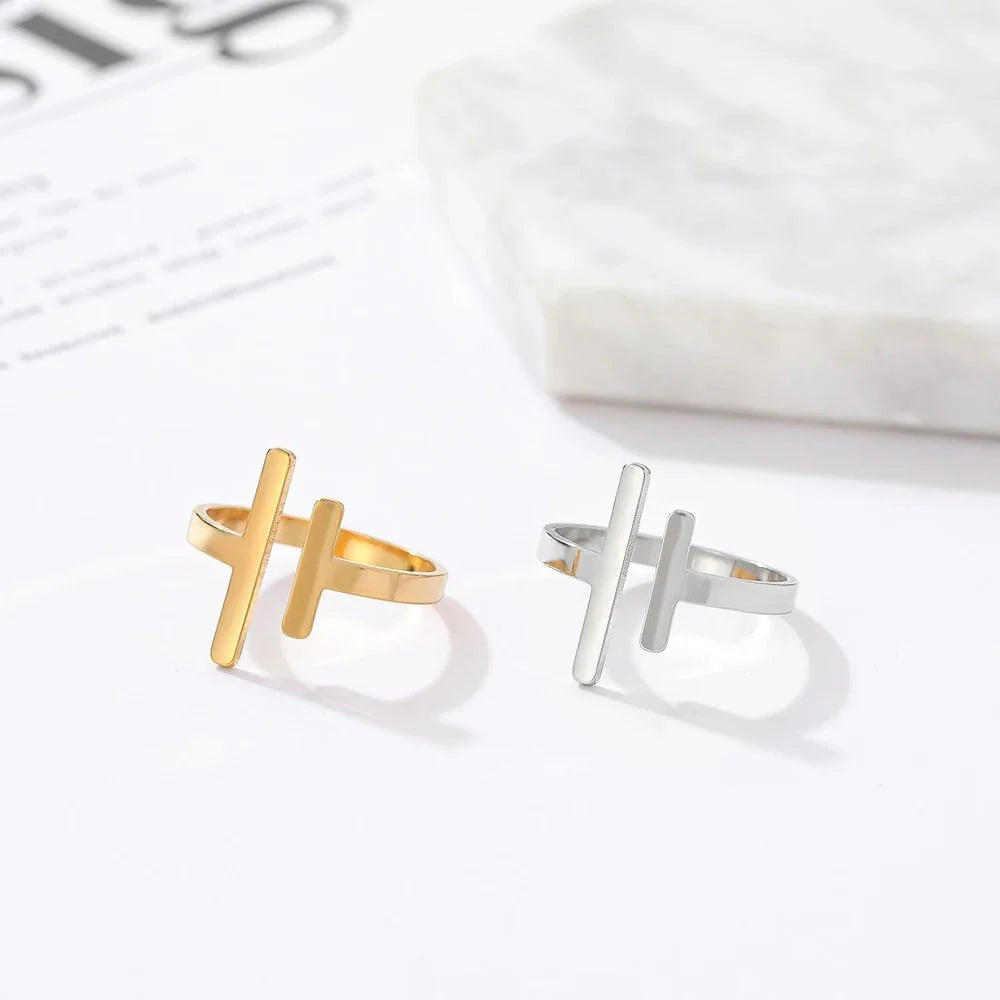 Minimal Adjustable Asymmetric Open Bar Ring