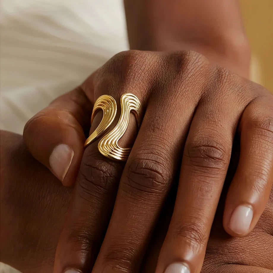 Modern Spiral Textured Ring