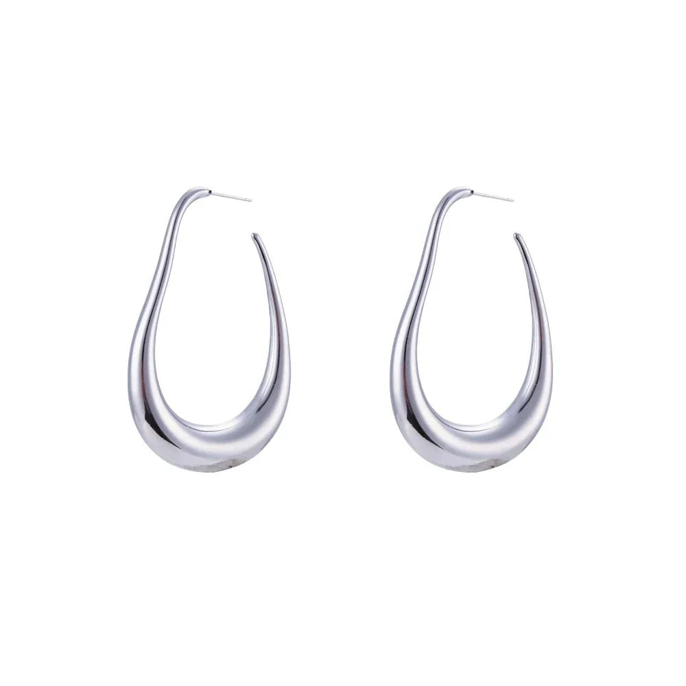Pear Outlined Hoop Earrings