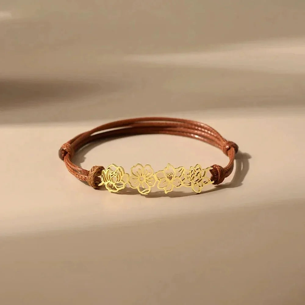 Personalized Birth Flower Bracelet
