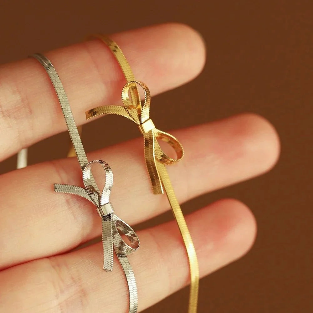 Romantic Dainty Bow Necklace