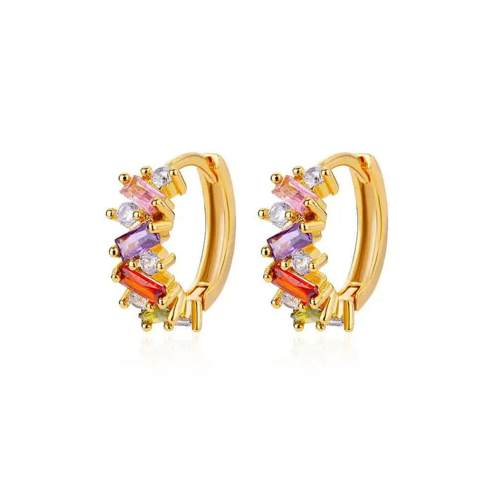 Scattered Diamonds Hoop Earrings