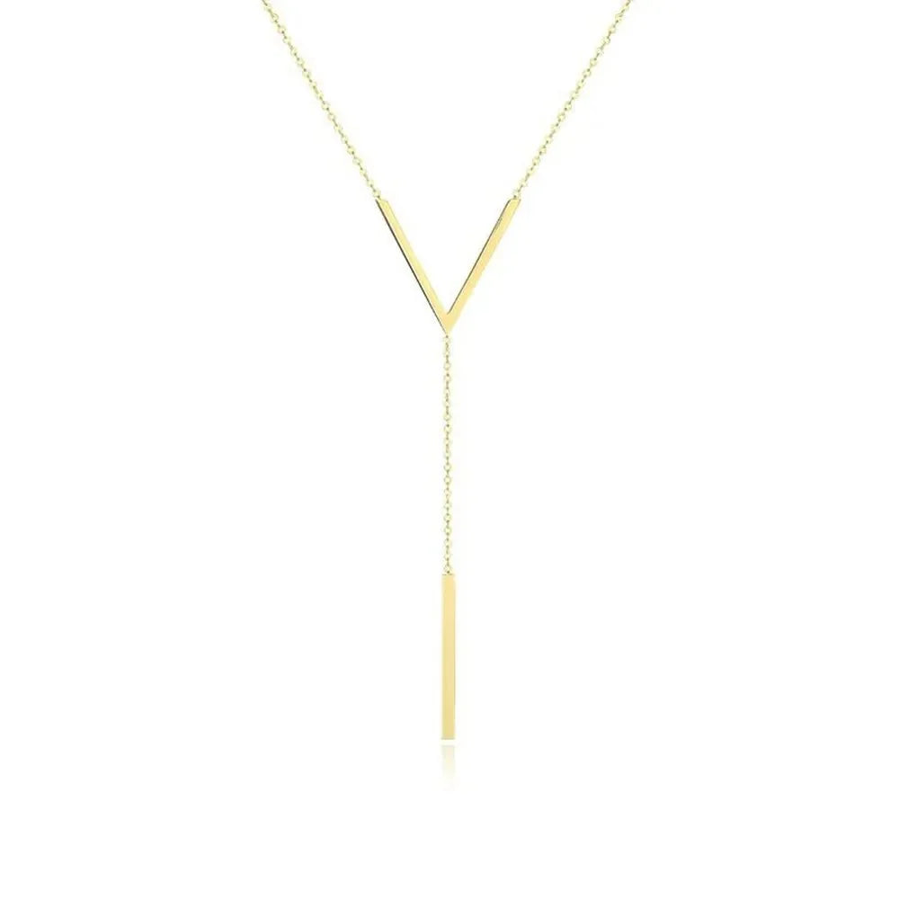V Drop Lariat Necklace